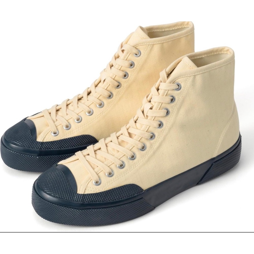 NEW Superga Artifact Twisted Herringbone High Top Sneakers Cream Blue M 8 W 9.5